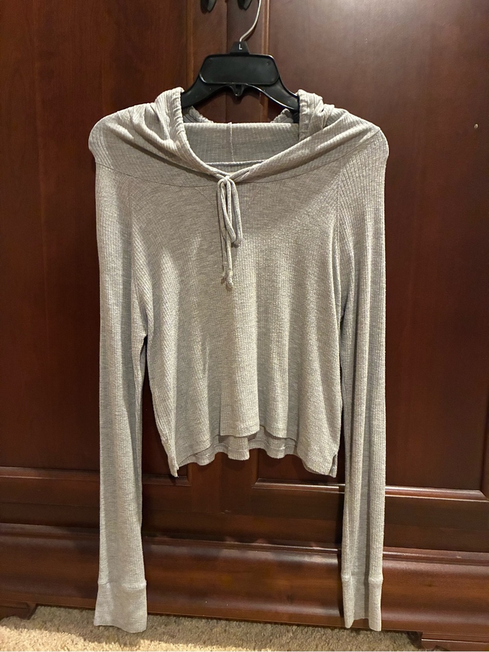 Hollister  Gray Hooded Long-Sleeve Women's Top
